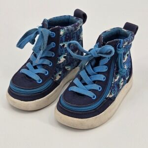 BILLY Footwear Toddler Classic Lace High Shark Print EU 23 Blue Zipper